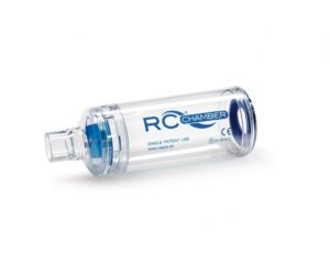 RC-Chamber mit Mundstück für Erw. u. Kinder ab 5 Jahren und für tracheotomierte Patienten - blau